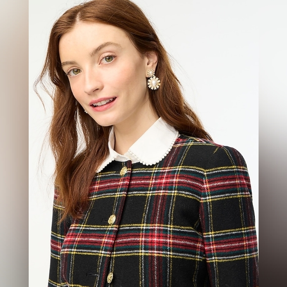 Stewart tartan wool-blend lady jacket - Picture 5 of 9